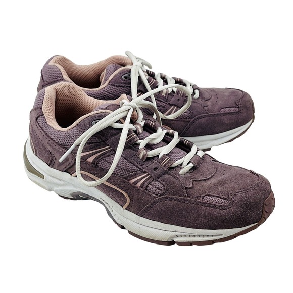 Womens 7.5 Vionic Walker Mauve Suede Athletic Walking Shoe Lace Up Sneakers - Picture 1 of 10